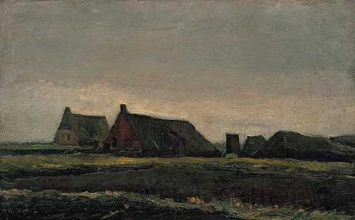 Vincent Van Gogh Hutten Norge oil painting art